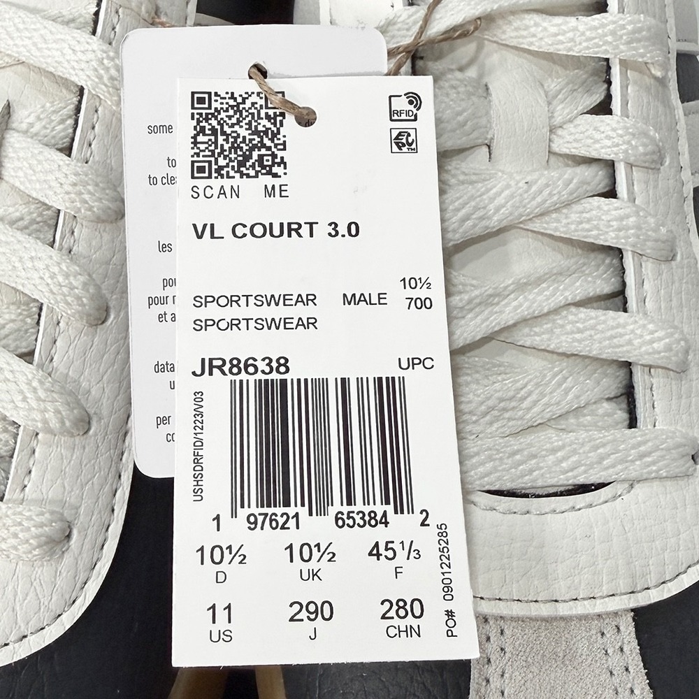 Adidas VL Court 3.0  Shoes‎ / Sneakers - NEW Mens 11 Carbon - #49111-OF - Picture 4 of 5